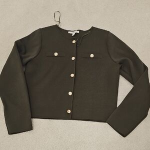 Next Dark Olive Women's Thick Knit Jacket Sizw Small
